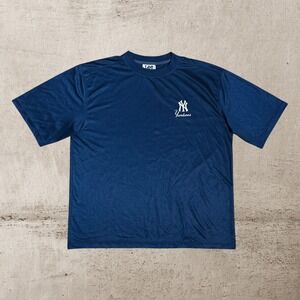 Vintage New York Yankees T-Shirt Men's XL‎ Navy Blue Lee Sport Silky Jersey Tee